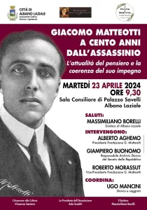 locandina - conferenza su Giacomo Matteotti - 23 aprile 2024