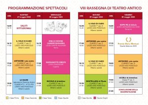programma spettacoli ottava edizione rassegna nazionale dei laboratori di teatro antico