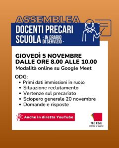 Locandina assemblea sindacale docenti precari